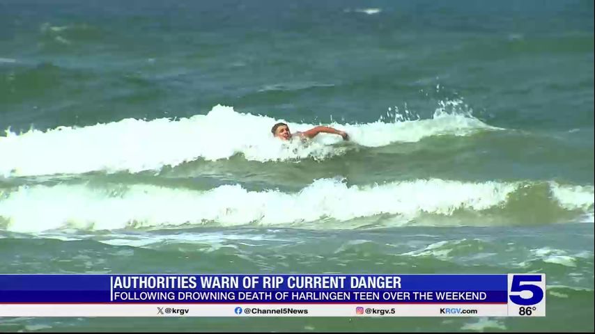 Swimmer demonstrates how to get out of rip current at South Padre Island