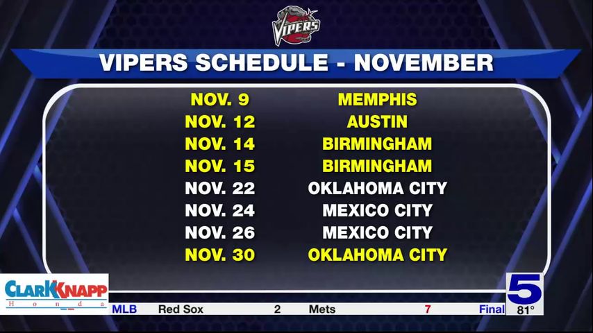 RGV Vipers release schedule for 2024-25 season