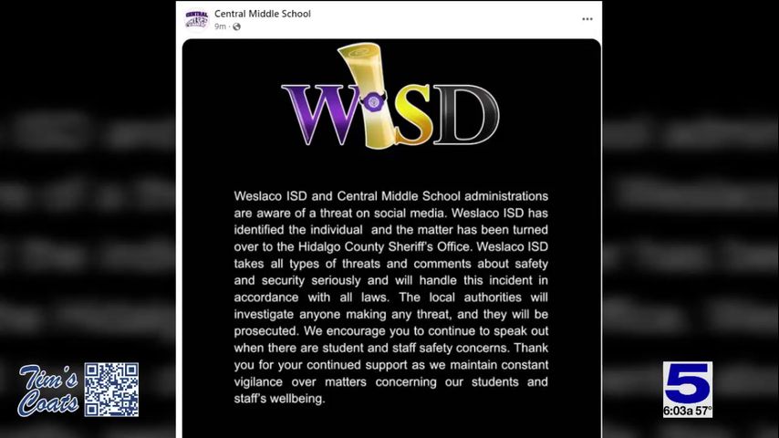 Weslaco police investigate two separate threats made against Weslaco ISD