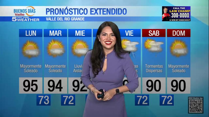 Lunes 30 de Septiembre: Mayormente soleado, temperaturas en los 95s