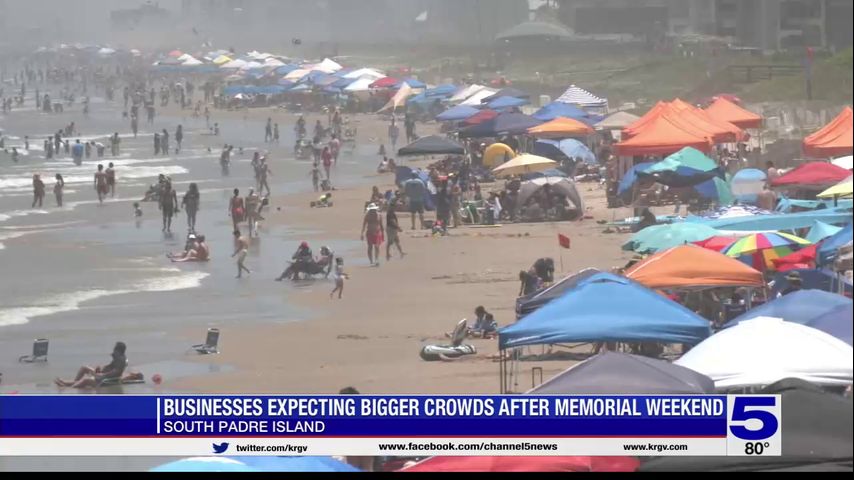 Crowds arrive at South Padre Island for Memorial Day weekend