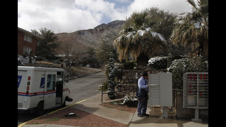 Snowfall blankets Texas, Oklahoma; Deep South to see storms