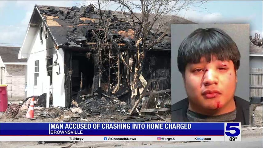 Driver charged after crashing vehicle into Brownsville home, sparking fire