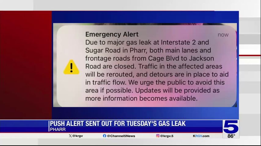 City of Pharr uses emergency alert system during expressway closure