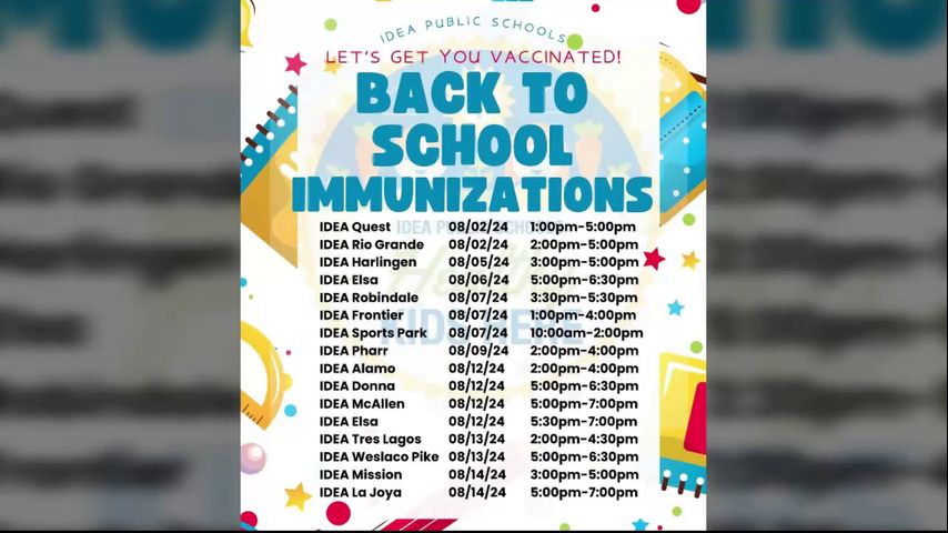 IDEA Public Schools holding back to school immunization clinics