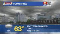 Saturday PM Forecast: Lots of cloud cover and showers likely for tomorrow
