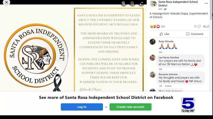 San Perlita shooting victim identified as Santa Rosa ISD student