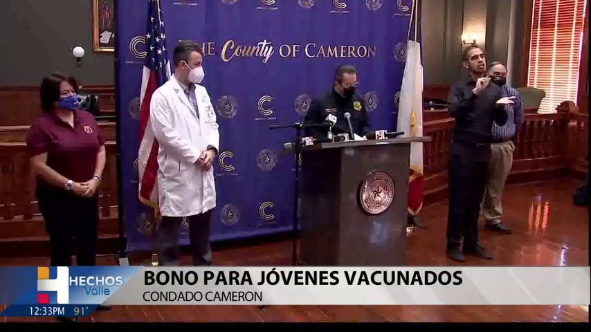 El condado Cameron ofrece incentivo económico para convencer a los jóvenes a vacunarse contra el covid-19