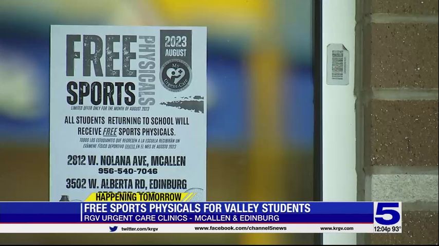 RGV Urgent Care Clinics offering free sports physicals for Valley students