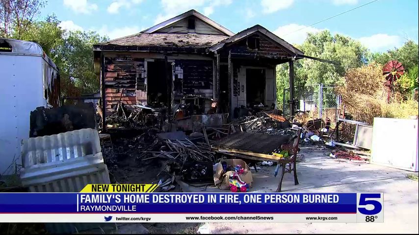 Raymondville home destroyed in fire, one person injured