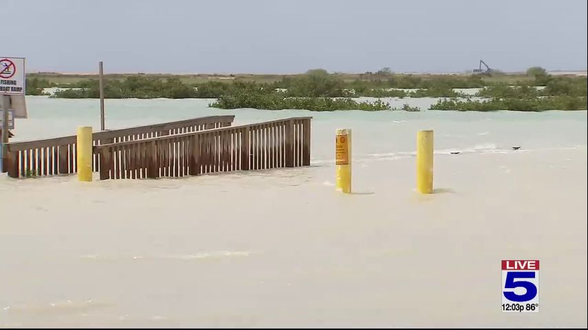 WATCH: High tide levels in Cameron County boat ramp