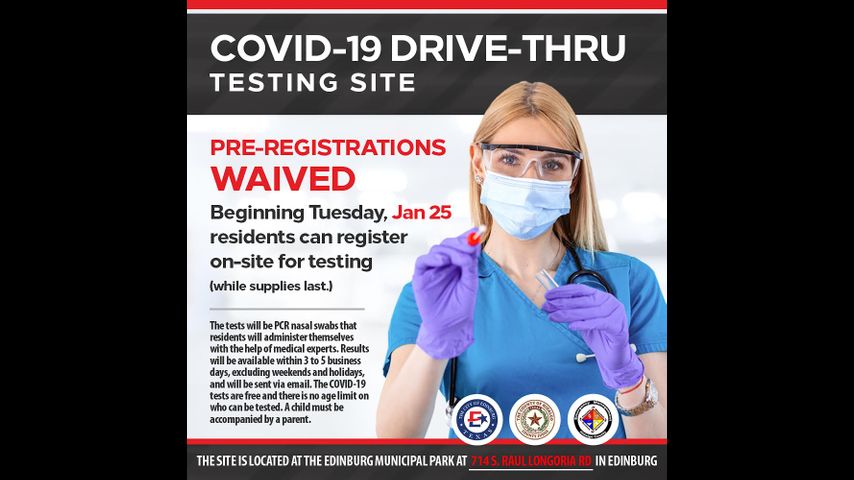 Online pre-registration waived for Edinburg COVID-19 testing site