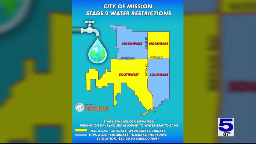 Water restrictions in effect for Mission residents, Sharyland Water Supply Corporation customers