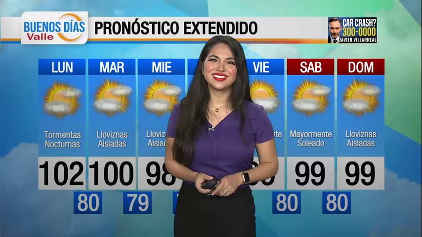 Lunes 27 de Mayo: Humedad intensa con temperaturas en los 100 °F