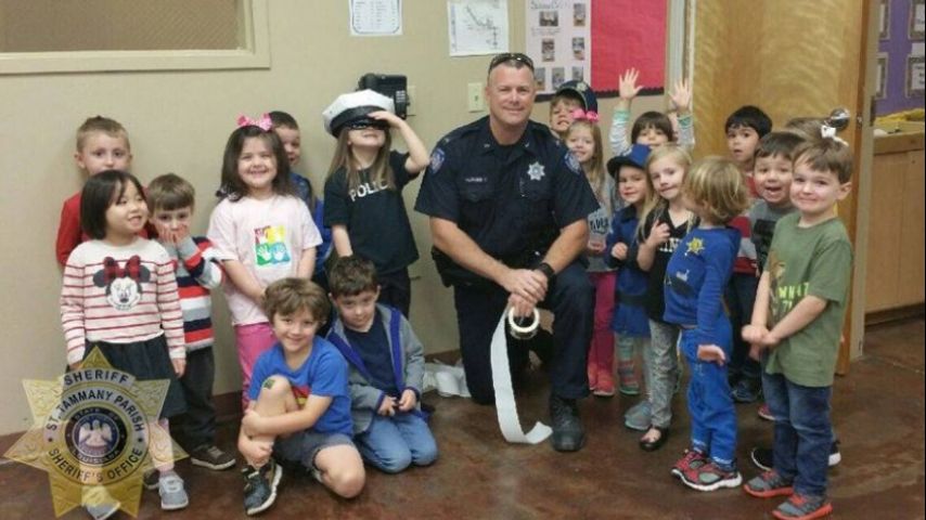 Preschool students made honorary junior deputies during Law Enforcement Day
