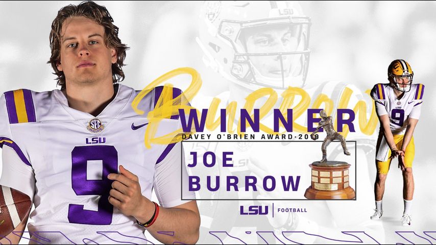 Best Qb In The Nation Burrow Becomes First Lsu Tiger To Win Davey O Brien Maxwell Awards