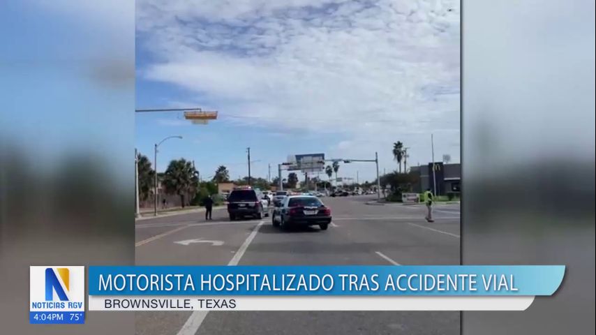 Motociclista hospitalizado tras sufrir accidente en Brownsville