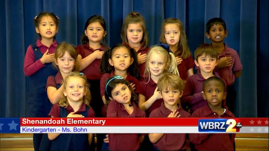 Pledge of Allegiance: Shenandoah Elementary, Ms. Bohn, Kindergarten