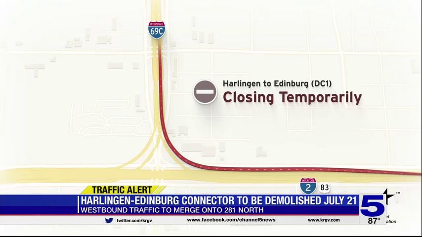 TxDOT announces temporary closure date for Harlingen to Edinburg connector at Pharr Interchange