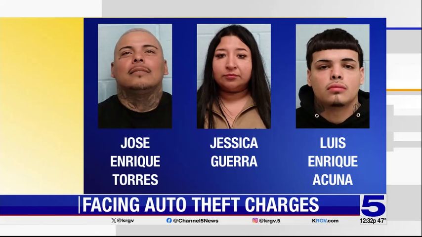 McAllen police arrest three suspects in connection with several auto thefts