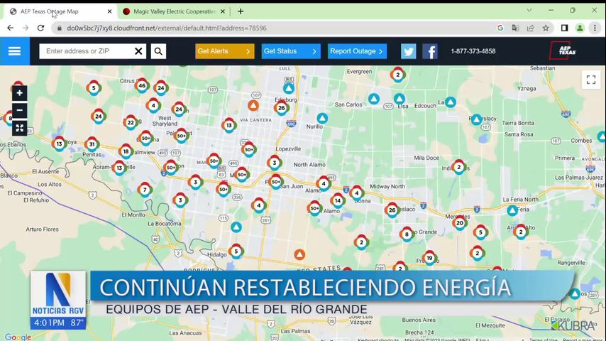 AEP continúa restableciendo energía