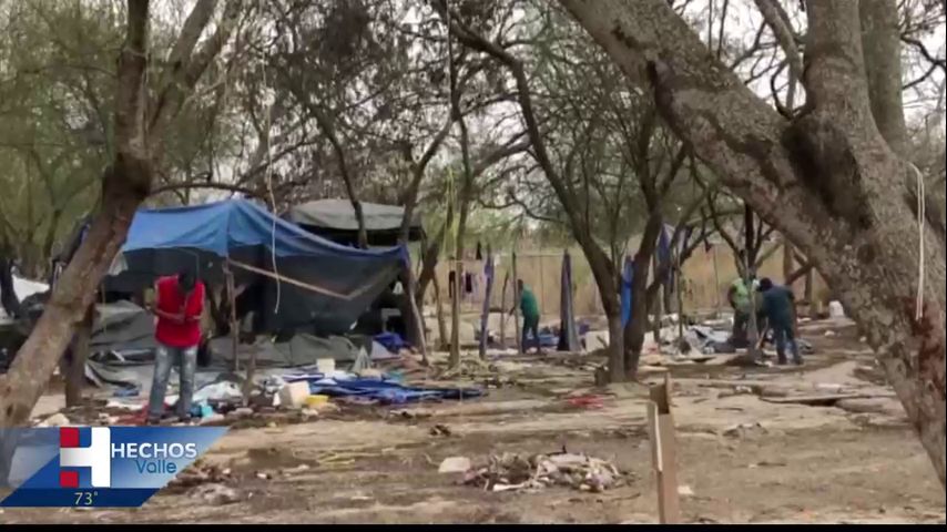 Desmantelan campamento migratorio en Matamoros, Tamaulipas