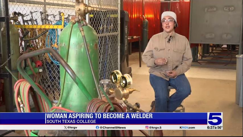 South Texas College female student aspiring to become a welder