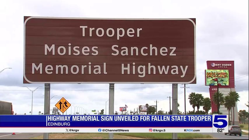 Highway memorial sign in Edinburg unveiled for fallen state trooper