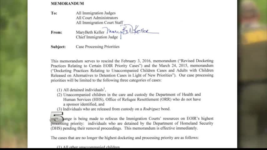 Changes Made to Prioritized Cases for Immigration Courts