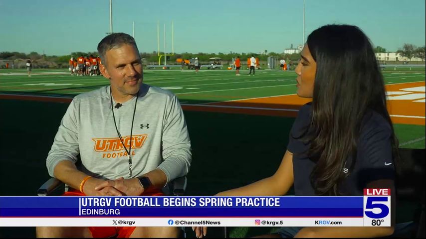 UTRGV football head coach Travis Bush sit-down interview from first spring practice