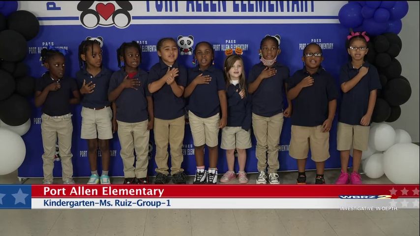 The Pledge of Allegiance, Port Allen Elementary, Kindergarten, Ms. Ruiz ...