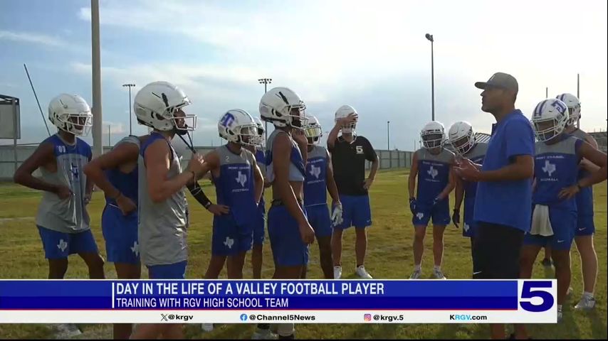 Practicing with Valley football players