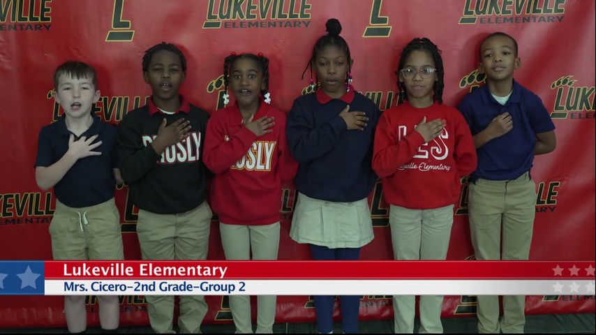 The Pledge of Allegiance, Lukeville Elementary, Mrs. Cicero, 2nd Grade ...