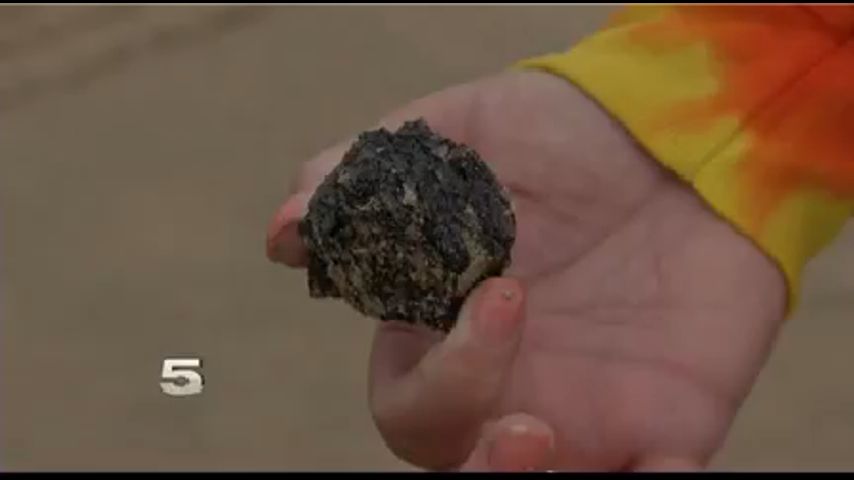 Large Chunks of Tar Wash Ashore South Padre Island