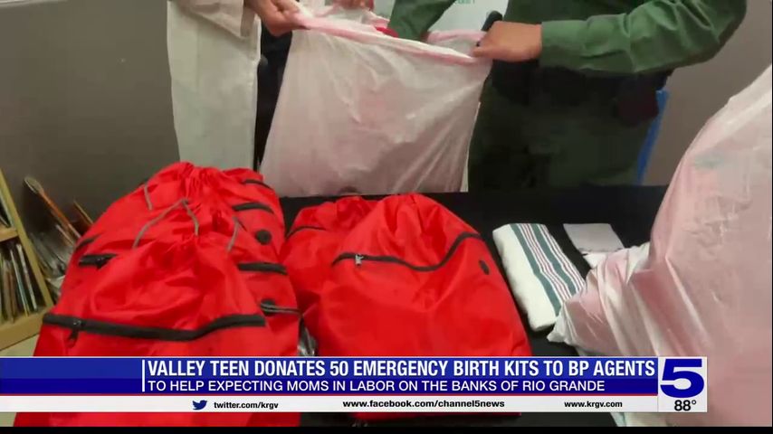 Emergency birth kits donated to Border Patrol agents to help women in labor on the banks of the Rio Grande