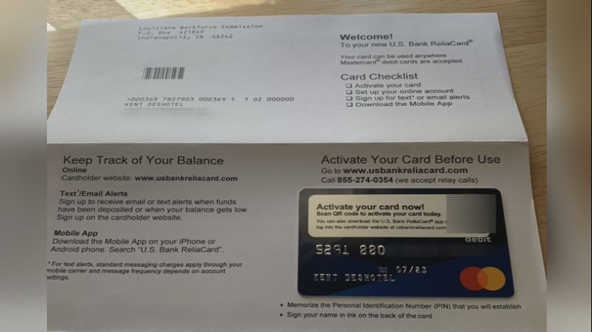 Suspicious Bank Card From Louisiana Workforce Commission Mailed To Home In Addis