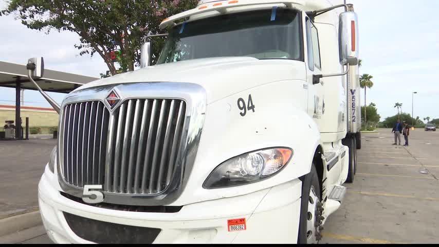 Mercedes Trucker Traveling Through Harvey Back Home