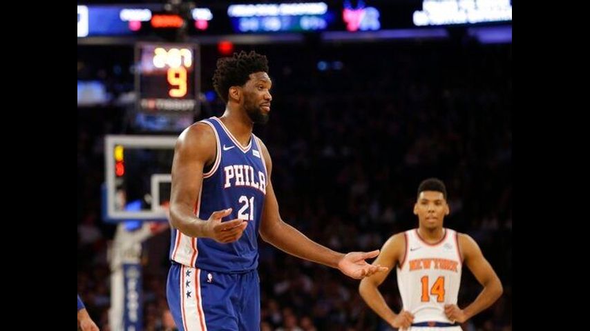 76ers All-Star C Embiid out a week with sore left knee