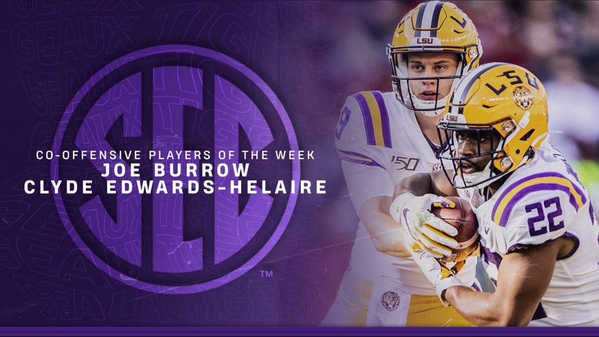 BRPROUD  Burrow & Edwards-Helaire guest captains for LSU vs Alabama