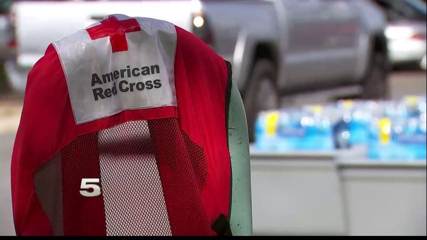Red Cross Volunteers Assisting Valley Flood Victims from Out-of-State