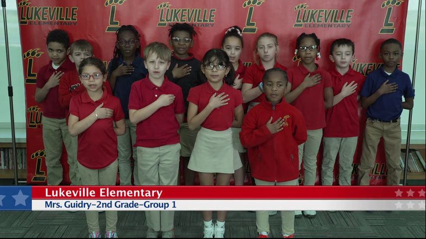 The Pledge of Allegiance, Lukeville Elementary, Mrs. Guidry, 2nd Grade ...