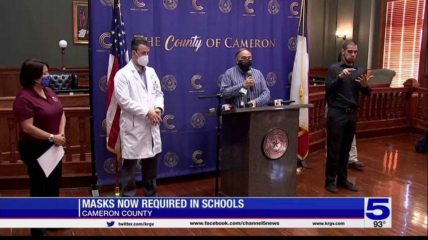Cameron County health authority issues order requiring students to wear masks