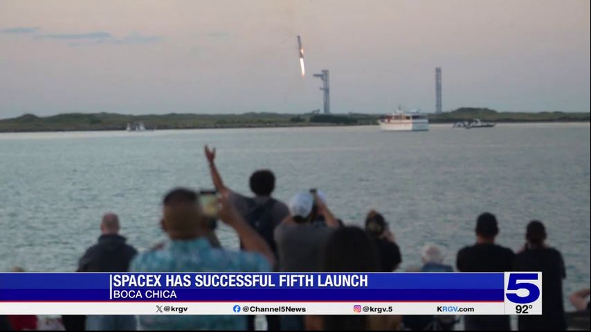 SpaceX launches Starship rocket, catches booster during fifth test flight