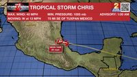 Tropical Storm Chris set to make landfall in Mexico early Monday morning