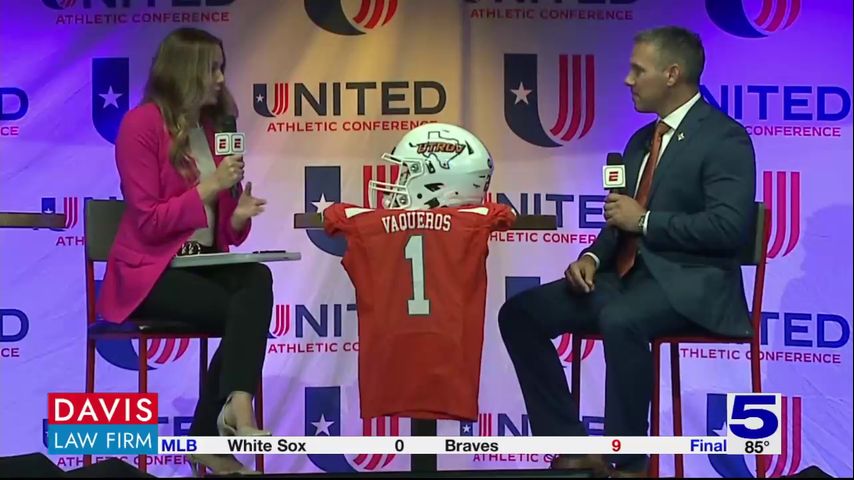 UTRGV Football HC Travis Bush speaks at UAC Media Day