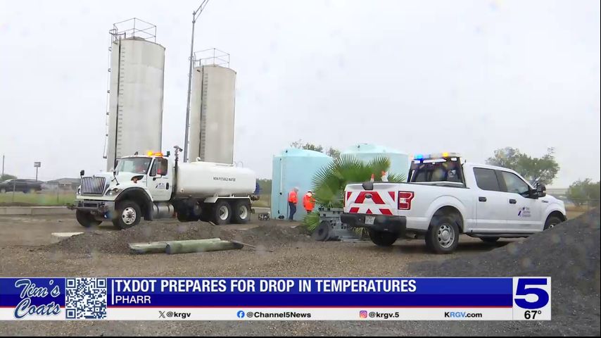 TxDOT crews brining roads ahead of cold front