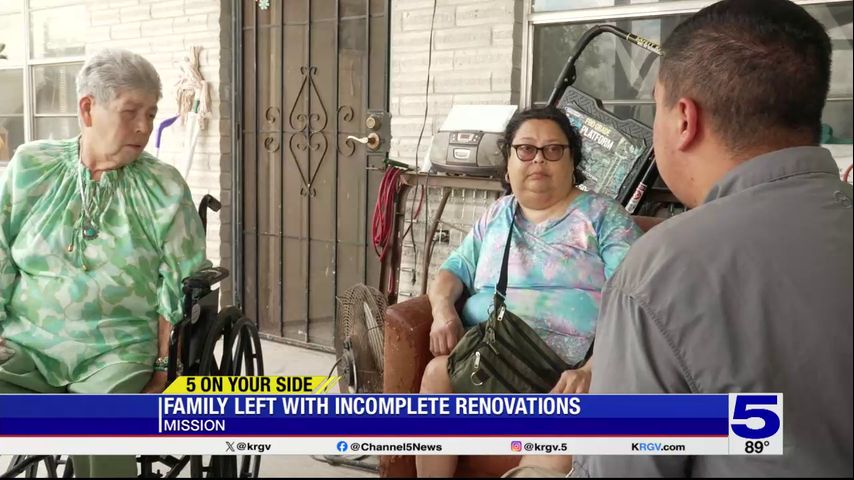 5 On Your Side: Mission family left with incomplete home renovations