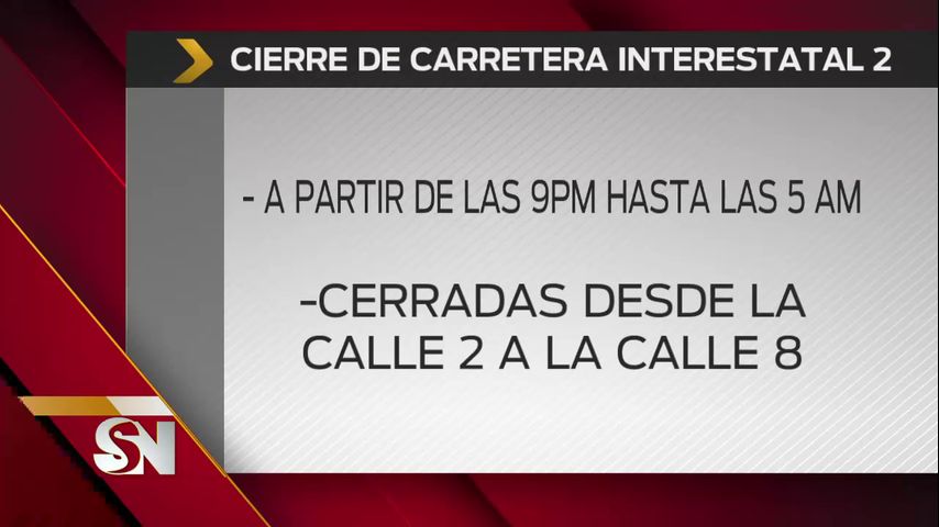 TxDOT anuncia cierre de carriles en carretera Interestatal 2