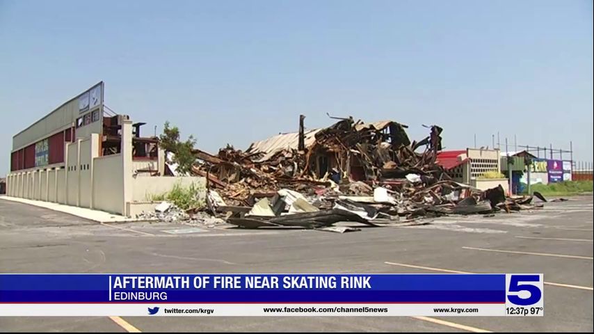 Firefighter hospitalized battling blaze near Edinburg ice skating rink