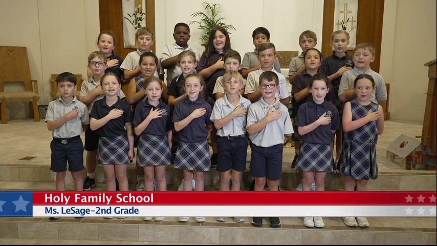 The Pledge of Allegiance, Holy Family School, Ms. LeSage, 2nd Grade